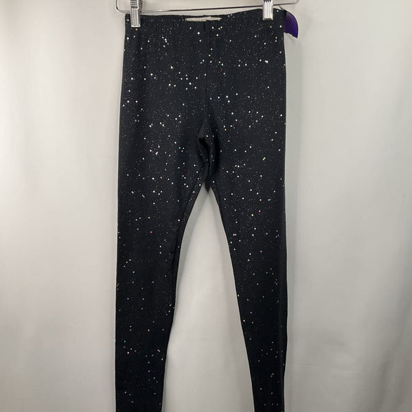 Size 11-12: Fuzarka Black Glitter Heart Leggings