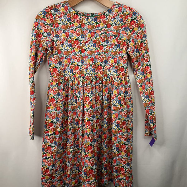 Size 11-12: Mini Boden Creme/Multi Floral Dog Long Sleeve Dress