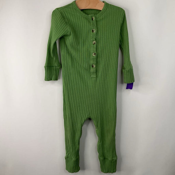 Size 12-18m: Kate Quinn Green Ribbed Long Sleeve Onesie