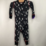 Size 18-24m (80): Hanna Andersson Black/White Festive Tree Zip Up 1pc PJs