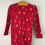 Size 12-18m: Primary Red/Green Festive Tree Zip Up 1pc PJs NEW