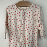 Size 6-12m: Sapling White/Red Mushroom Zip Up 1pc PJs