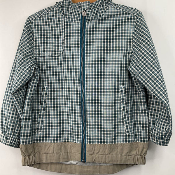 Size 3-4: Peek Green Plaid Light Coat NEW