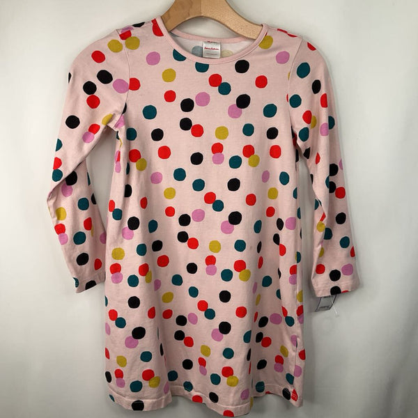 Size 8 (130): Hanna Andersson Pink Rainbow Dots Long Sleeve Dress