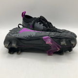 Size 4Y: Black/Purple Lace-Up Soccer Cleats