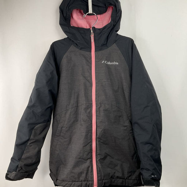 Size 7-8: Columbia Grey/Pink/Black Omni-Heat Zip-Up Winter Coat