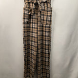 Size 13-14: Zara Tan/Black/White Plaid Romper