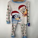 Size 5: Bluey White Holiday Print 2pc PJs