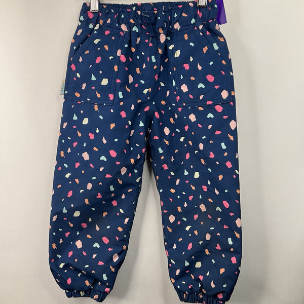Size 3: Jan & Jul Blue/Colorful Spotted Fleece Lined Rain Pants -REDUCED
