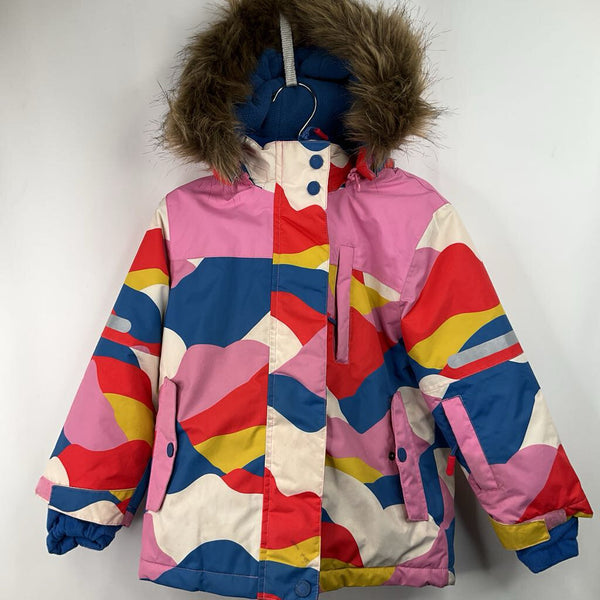 Size 4-5: Mini Boden Colorful Patterned Zip-Up Winter Coat