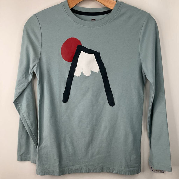 Size 14: Tea Blue Mountain Print Long Sleeve Shirt