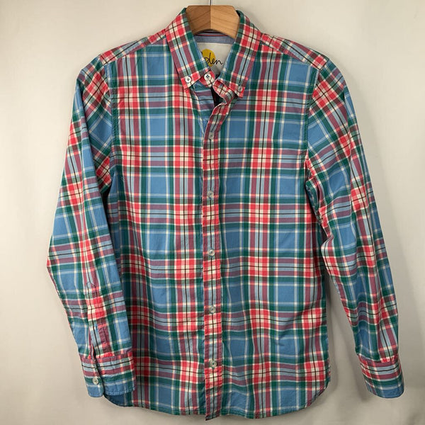 Size 11-12: Boden Blue/Red/Green Plaid Collared Button-Up Long Sleeve Shirt