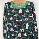 Size 10 (140): Hanna Andersson Black/Green Star Wars Holiday Print 2pc PJs