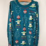 Size 12 (150) Hanna Andersson Teal Star Wars Holiday Print 2pc PJs