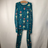 Size 12 (150) Hanna Andersson Teal Star Wars Holiday Print 2pc PJs