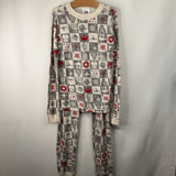 Size 12 (150) Hanna Andersson Grey/White/Red Star Wars Holiday Checkered 2pc PJs
