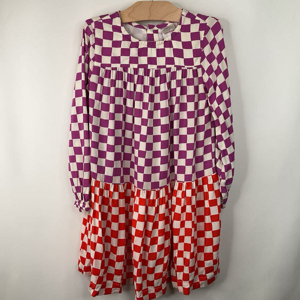 Size 5 (110): Hanna Andersson Pink/White Checkered Long Sleeve Dress