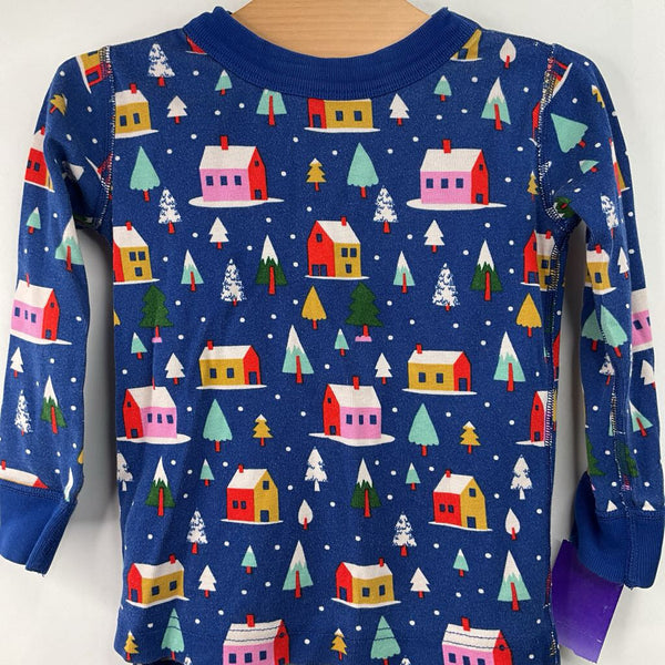 Size 3 (90): Hanna Andersson Blue Winter House 2pc PJs