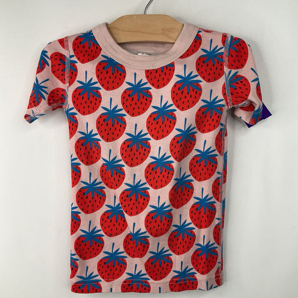 Size 4 (100): Hanna Andersson Pink Strawberry Print 2pc Shorty PJs