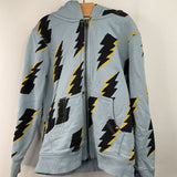 Size 5 (110): Hanna Andersson Blue Lightning Bolt Cozy Zip-Up Hoodie
