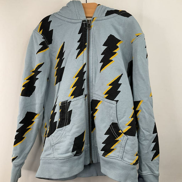 Size 5 (110): Hanna Andersson Blue Lightning Bolt Cozy Zip-Up Hoodie