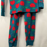 Size 5 (110): Hanna Andersson Teal Apple Print 2pc PJs