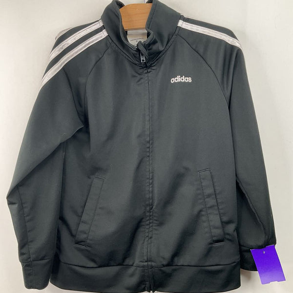 Size 6: Adidas Black/White Zip-Up Coat