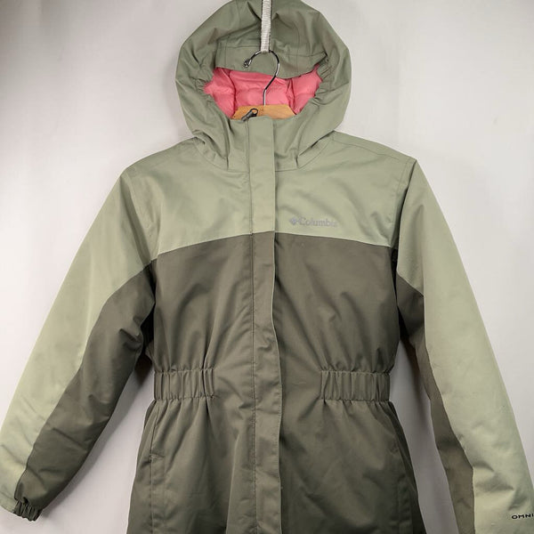 Size 10-12: Columbia Green/Pink Omni Heat Zip-Up Winter Coat