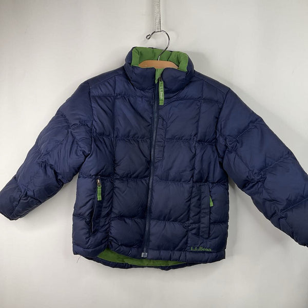 Size 4: L.L. Bean Blue Goose Down Quilted Zip-Up Coat