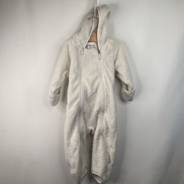 Size 6-9m (74): Polarn. O. Pyret White Fleece Zip Up Bunting