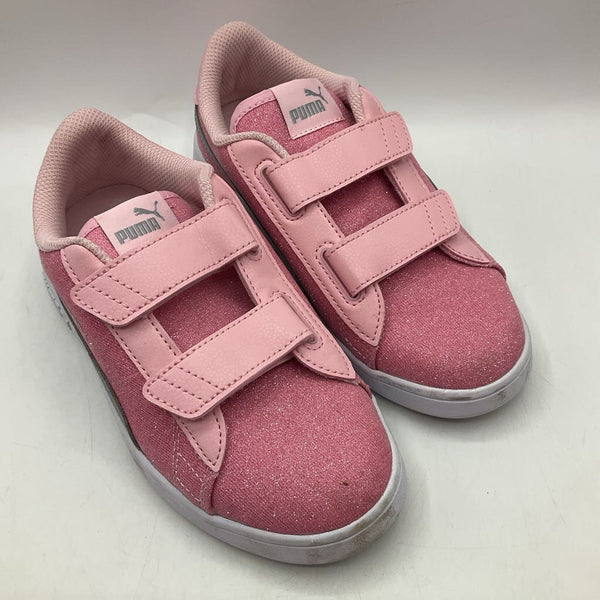 Size 3Y: Puma Pink Sparkly Velcro Strap Sneakers