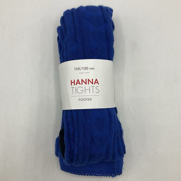 Size 5-7 (110/120): Hanna Andersson Blue Knitted Footed Tights - NEW