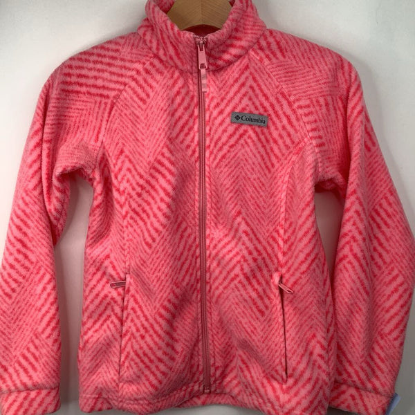 Size 10-12: Columbia Pink Patterned Zip-Up Fleece Coat