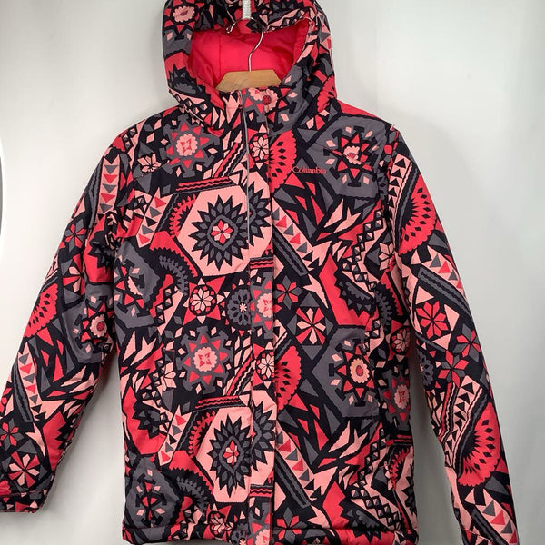 Size 14-16: Columbia Pink/Grey Patterned Zip-Up Winter Coat