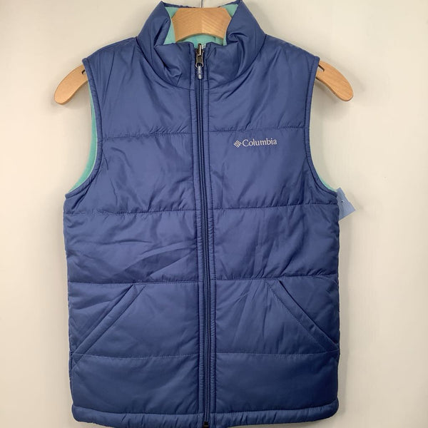 Size 10-12: Columbia Blue Fleece/Puffy Reversible Zip-Up Vest