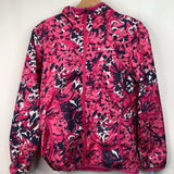 Size 14-16: Columbia Pink/Blue Patterned Reversible Zip-Up Windbreaker