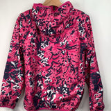 Size 14-16: Columbia Pink/Blue Patterned Reversible Zip-Up Windbreaker