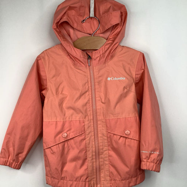 Size 4: Columbia Pink Fleece Zip-Up Rain Coat
