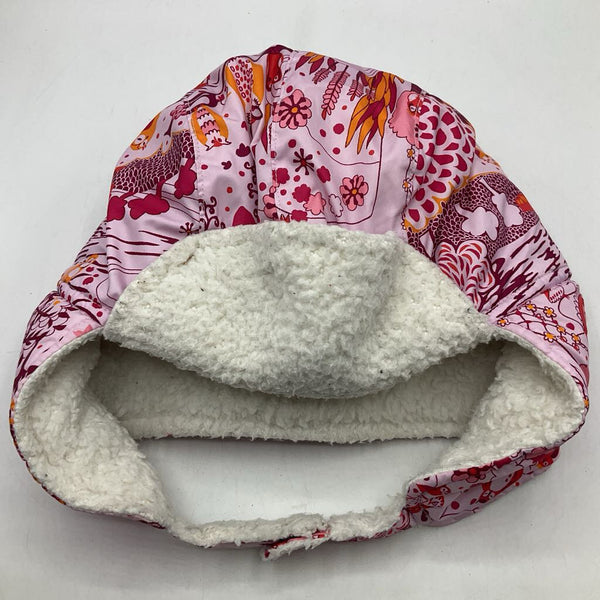 Size L: Patagonia Pink Owl Patterned Cozy Winter Hat