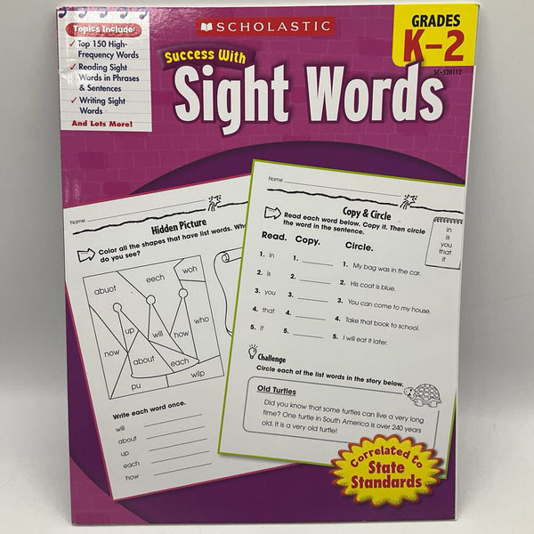 Scholastic Success With Sight Words (paperback)