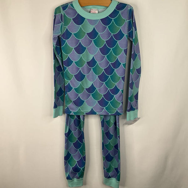 Size 6-7 (120): Hanna Andersson Purple/Green Mermaid Scale 2pc PJs