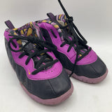 Size 8: Nike Black/Purple Lace-Up Sneakers