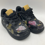 Size 7: Nike Black Floral Lace-Up Sneakers