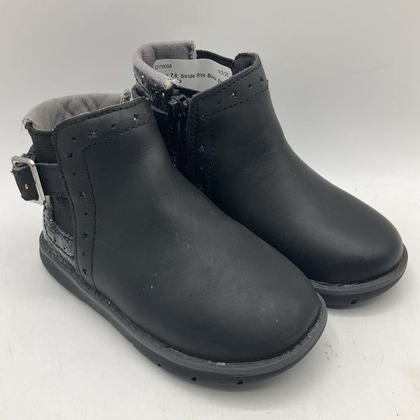 Size 7.5: Stride Rite Black Zip-Up Boots