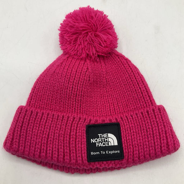 Size XXS: The North Face Pink Knitted Winter Hat W/Pom Pom