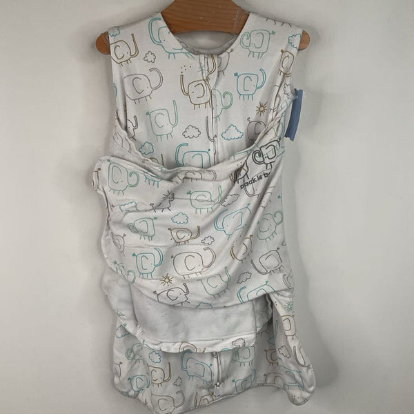 Size NB: Halo White/Colorful Elephants Swaddle Sleepsack