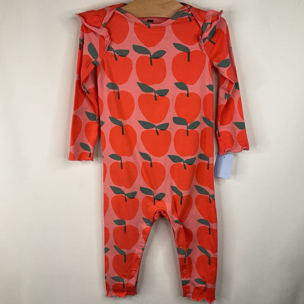 Size 18-24m: Tea Pink Apple Print Cozy Romper