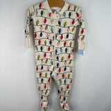 Size 3-6m (60): Hanna Andersson White Holiday Lights Print 1pc PJs