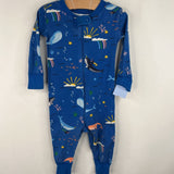 Size 6-12m (70): Hanna Andersson Blue Sea Print 1pc PJs