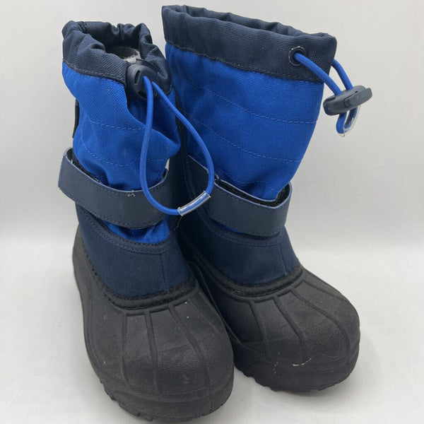 Size 11: Columbia Black/Blue Toggle/Velcro Strap Insulated Snow Boots
